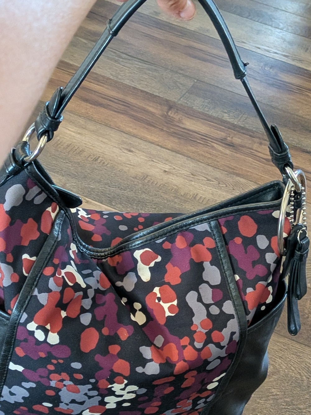 Coach Park Splatter Print Canvas & Leather Convertible Hobo Bag F32893